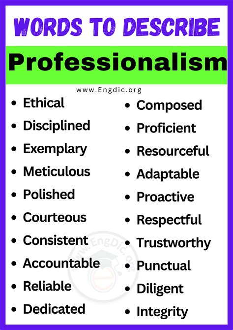 other words for professionalism.